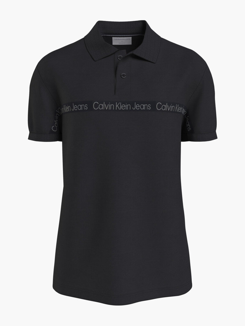 Calvin Klein Siyah Renkli Erkek Logo Tape Polo T-Shirt
