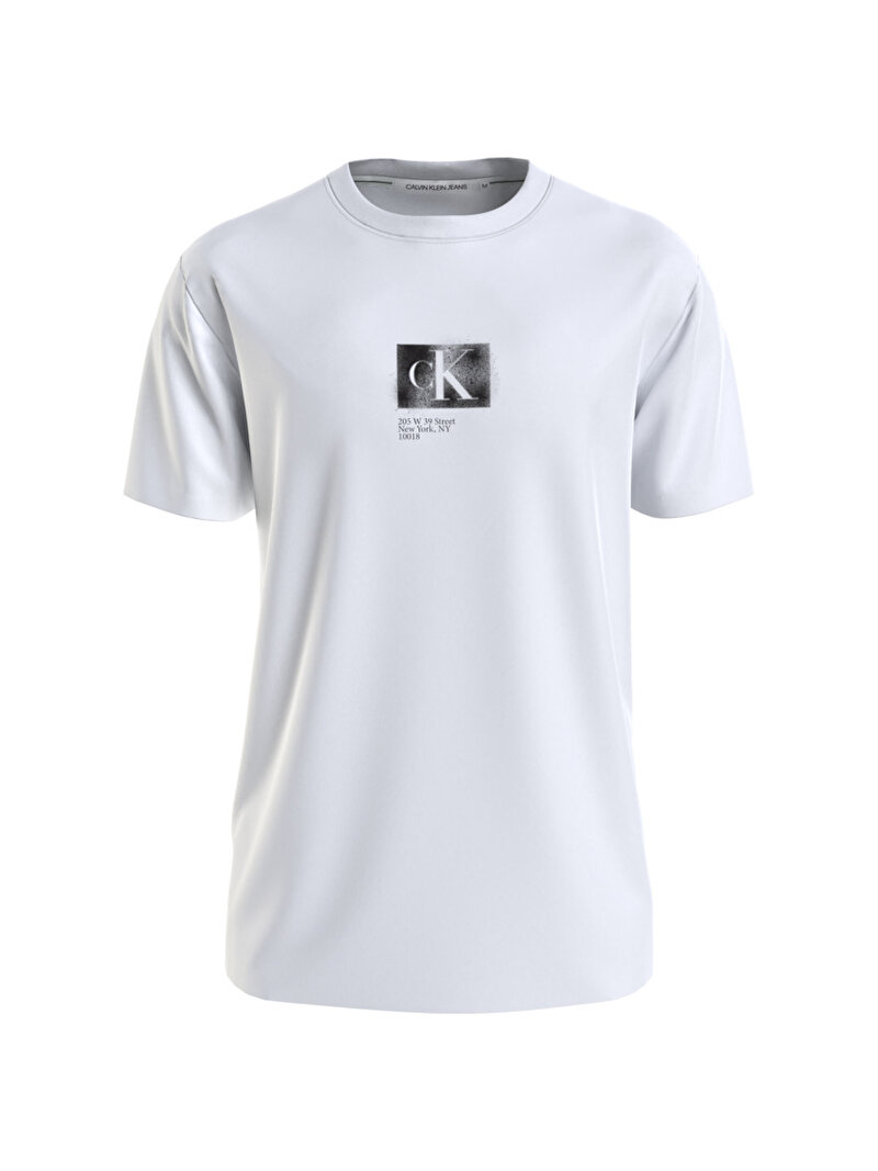 Calvin Klein Beyaz Renkli Erkek Landscape Box T-Shirt