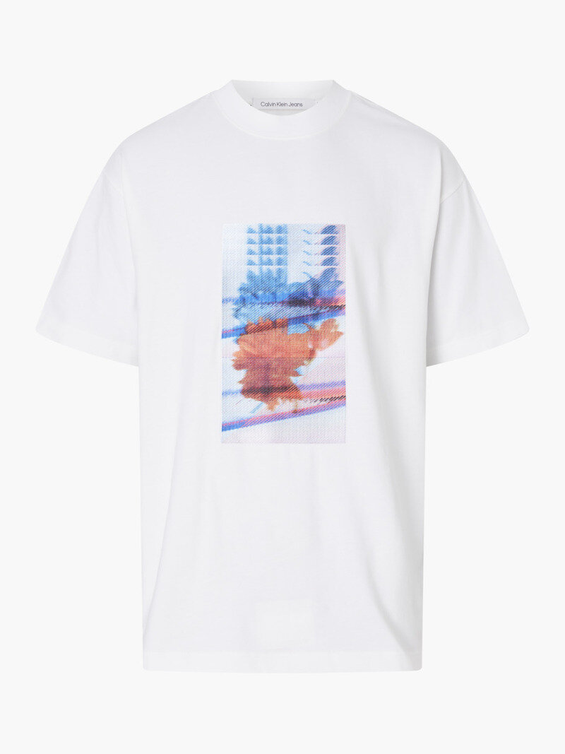Calvin Klein Beyaz Renkli Erkek Motion Floral Graphic T-Shirt