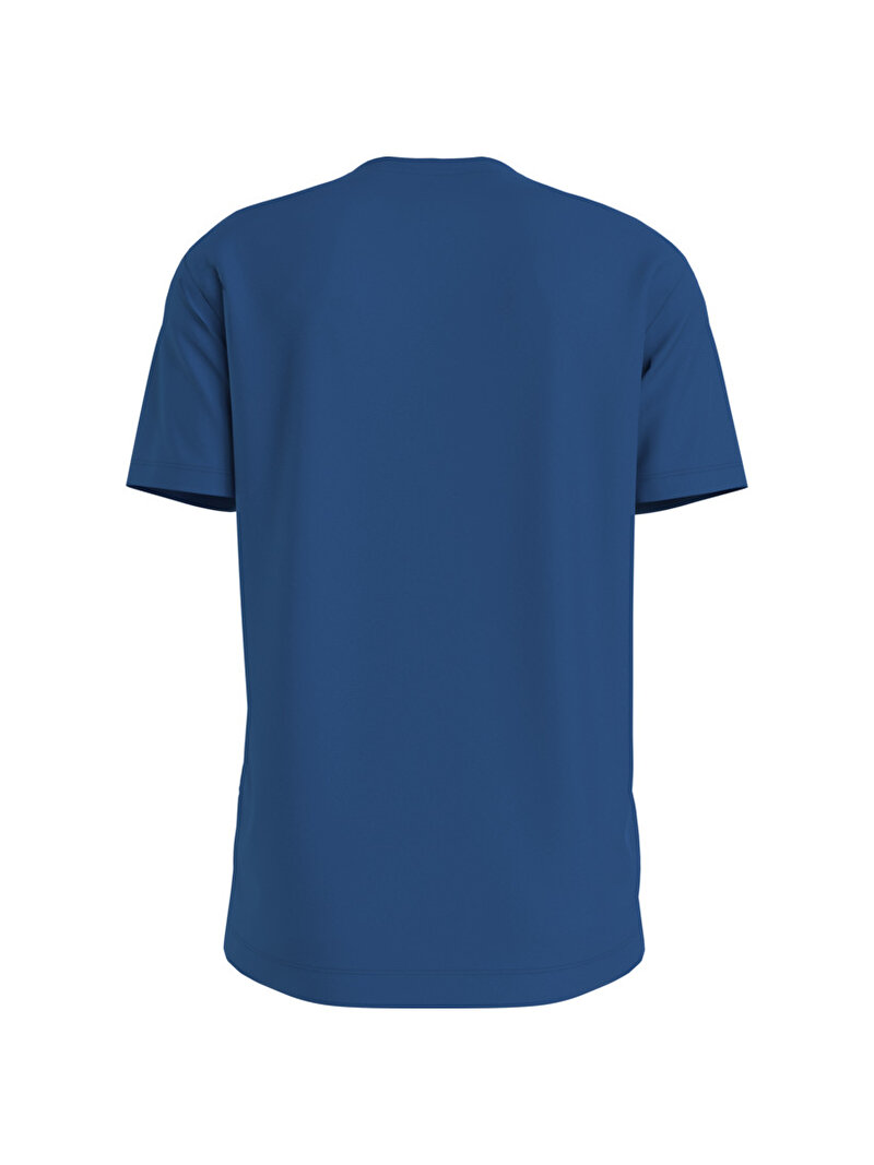 Calvin Klein Mavi Renkli Erkek Colored Address Logo T-Shirt