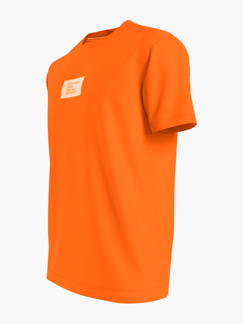 Calvin Klein Turuncu Renkli Erkek Colored Address Logo T-Shirt