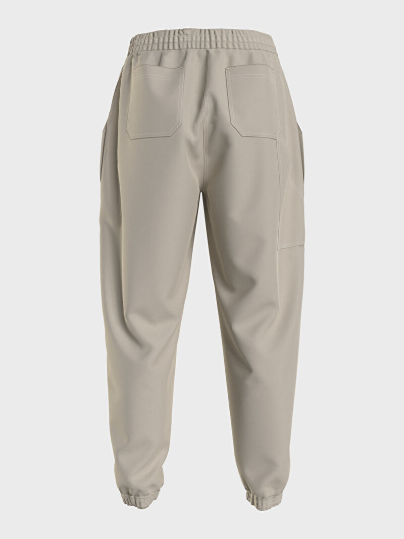 Calvin Klein Bej Renkli Erkek Shrunked Badge Eşofman Altı