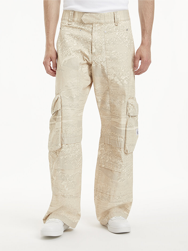 Calvin Klein Bej Renkli Erkek Loose Cargo Pantolon