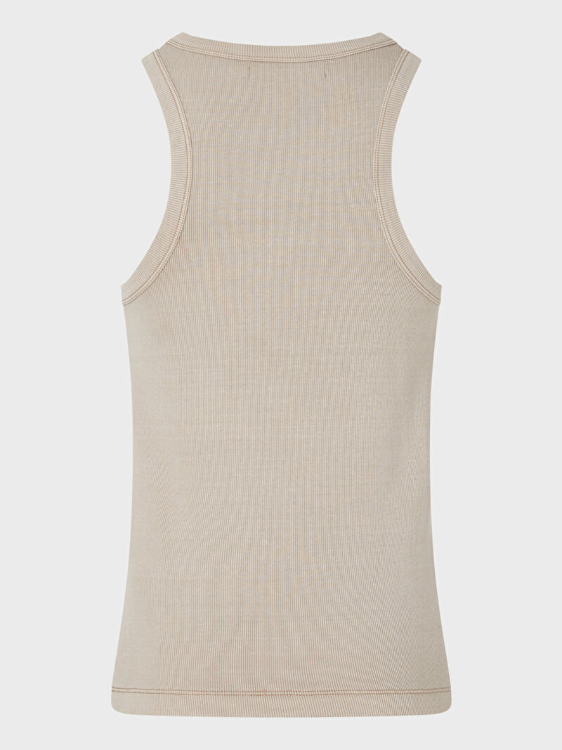 Calvin Klein Kahverengi Renkli Erkek Monologo Washed Rib T-Shirt
