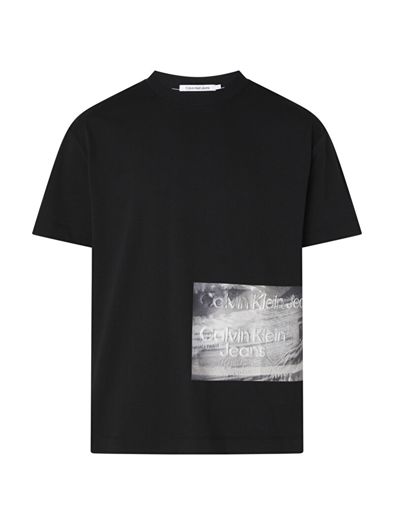 Calvin Klein Siyah Renkli Erkek Motion Blur Photoprint T-Shirt