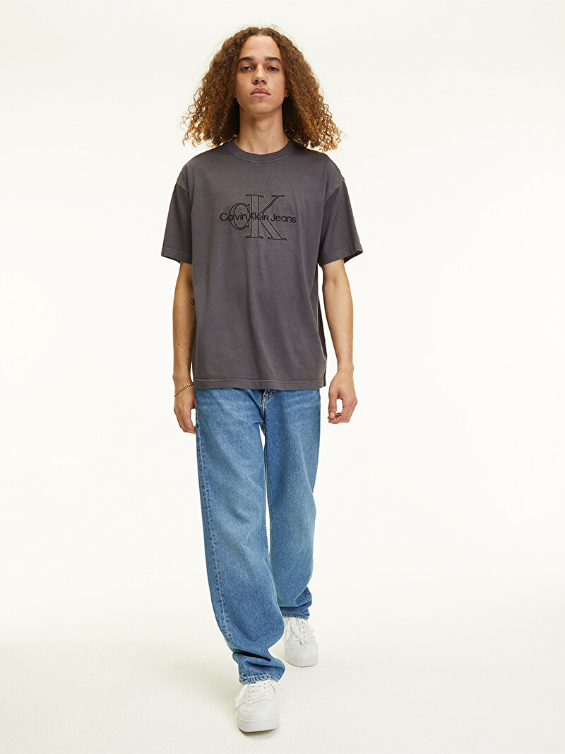 Calvin Klein Siyah Renkli Erkek Monologo Washed T-Shirt