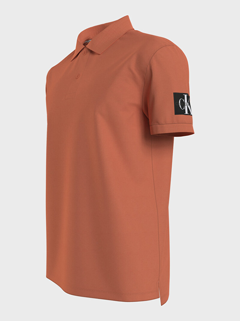 Calvin Klein Turuncu Renkli Erkek Badge Polo T-Shirt
