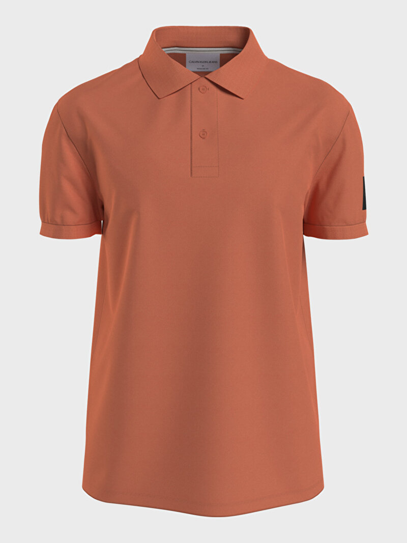 Calvin Klein Turuncu Renkli Erkek Badge Polo T-Shirt