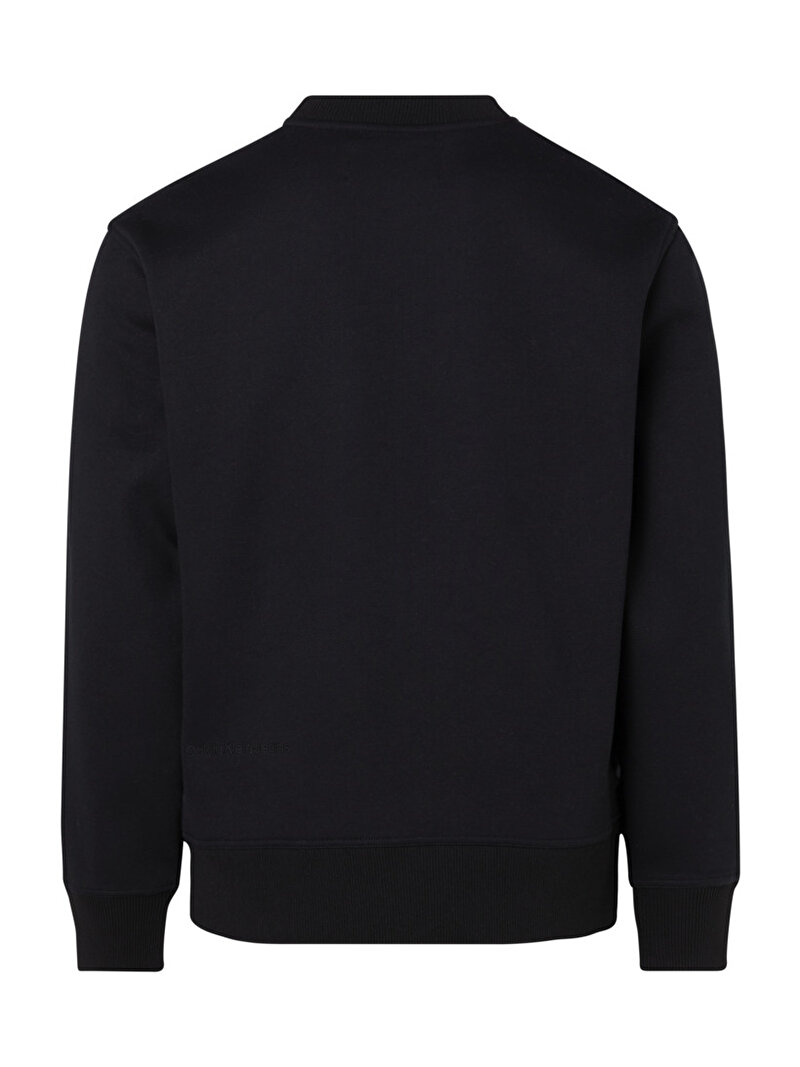Calvin Klein Siyah Renkli Erkek CK Chenille Bisiklet Yaka Sweatshirt