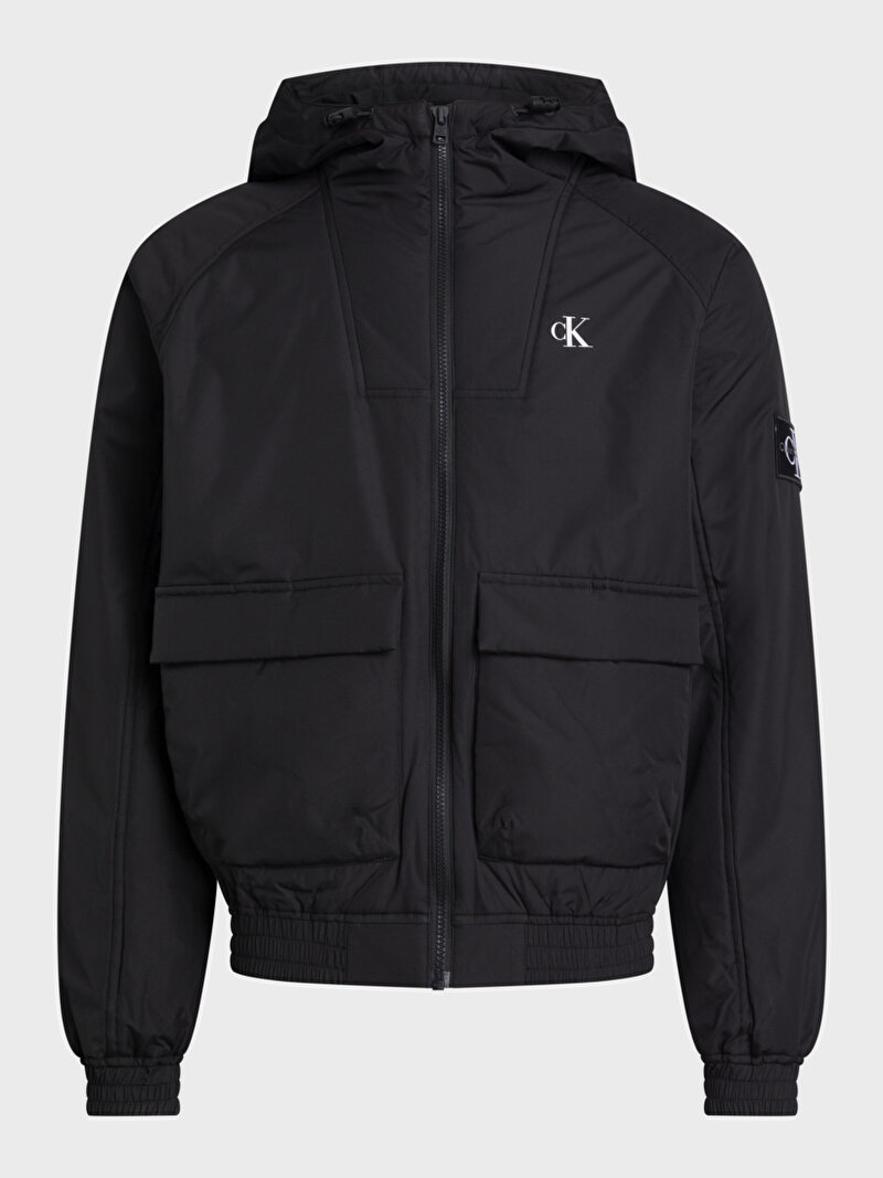 Calvin Klein Siyah Renkli Erkek Padded Kapüşonlu Ceket