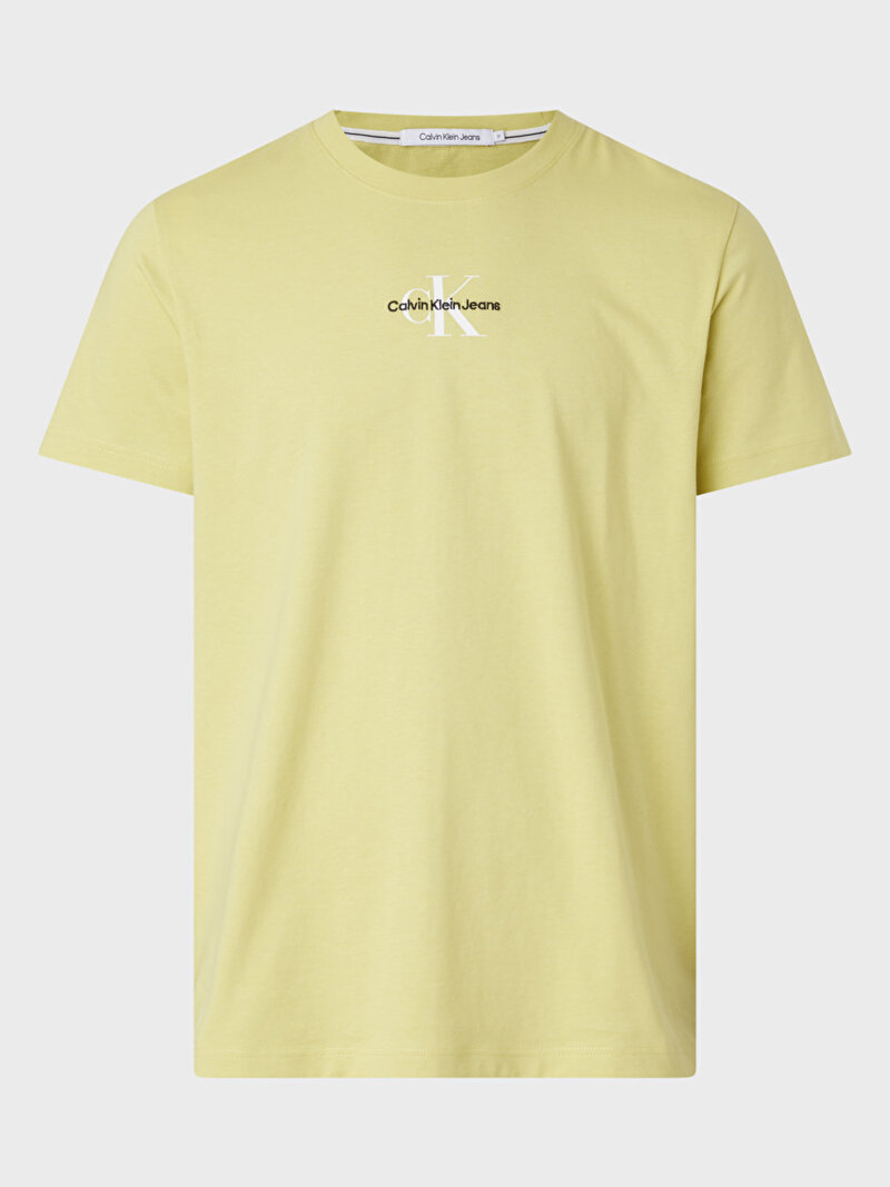 Calvin Klein Sarı Renkli Erkek Monologo Regular T-Shirt