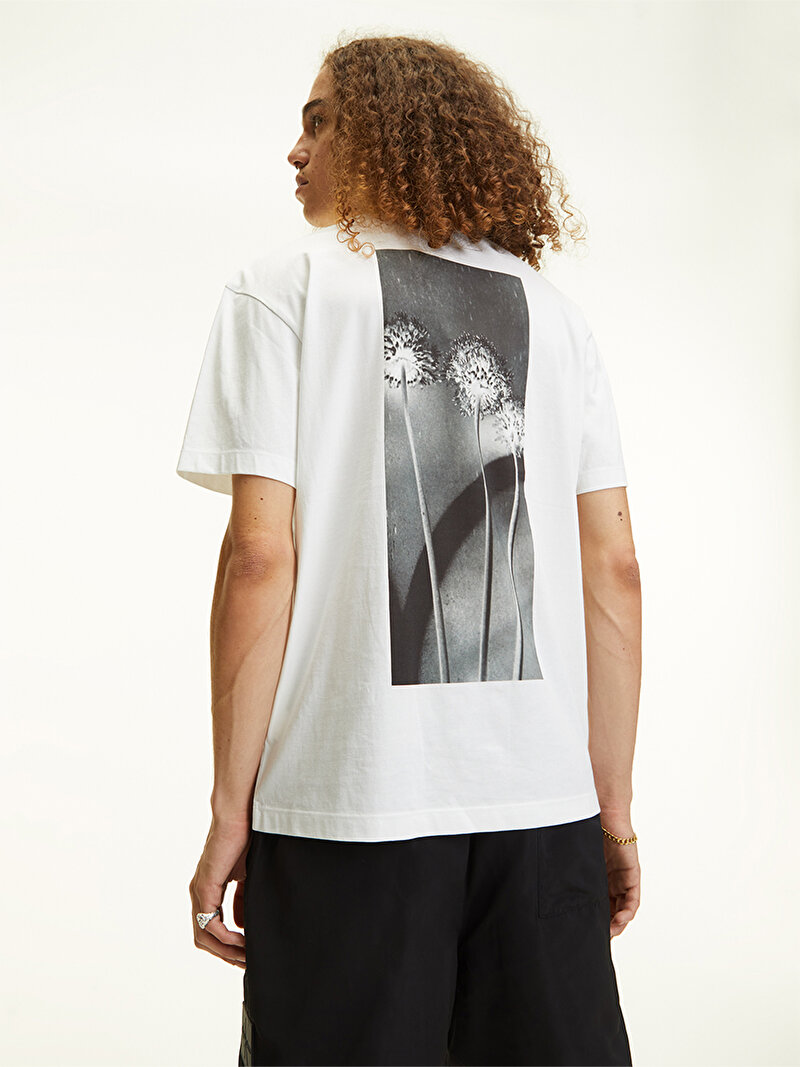 Calvin Klein Beyaz Renkli Erkek Flower Back Graphic T-Shirt