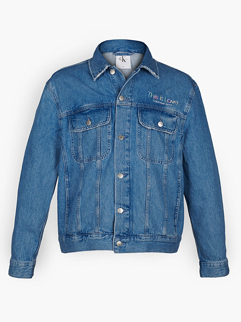 Calvin Klein Mavi Renkli Erkek Regular Denim Ceket - Pride