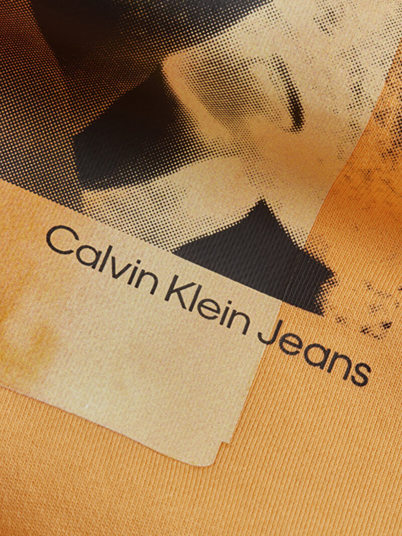 Calvin Klein Turuncu Renkli Erkek Multi Layered Photo Print Sweatshirt