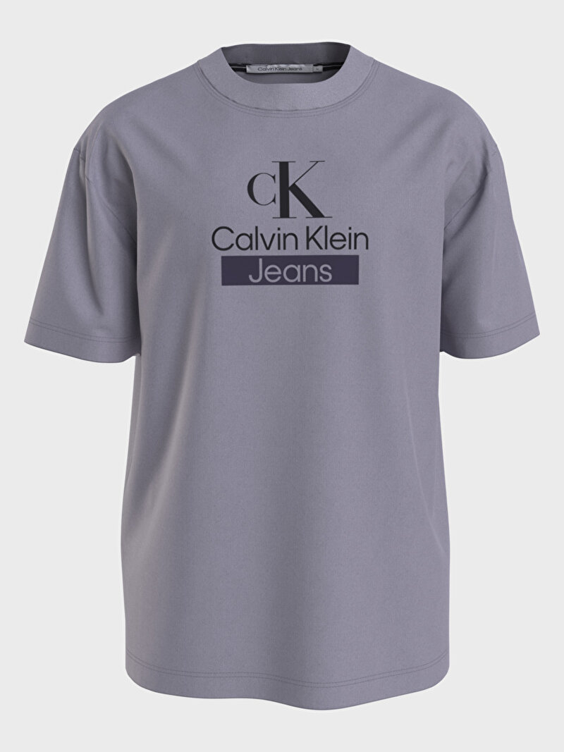 Calvin Klein Mor Renkli Erkek Stacked Archival T-Shirt