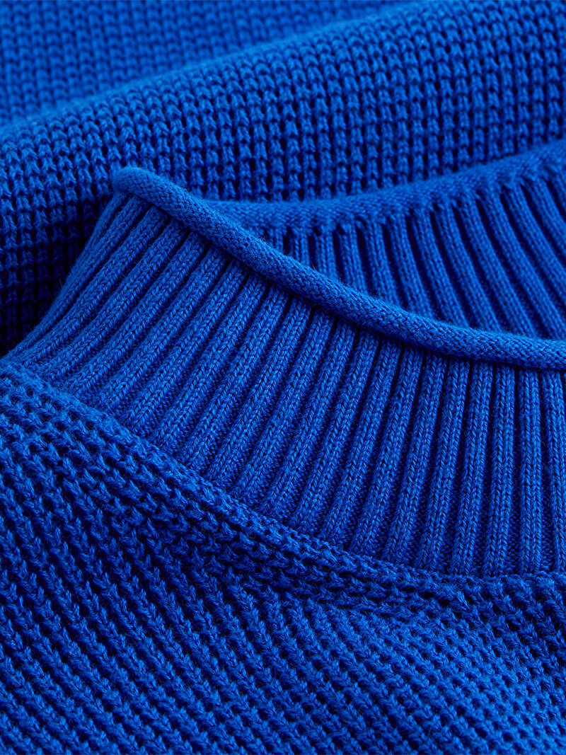 Calvin Klein Mavi Renkli Erkek Badge Relaxed Kazak