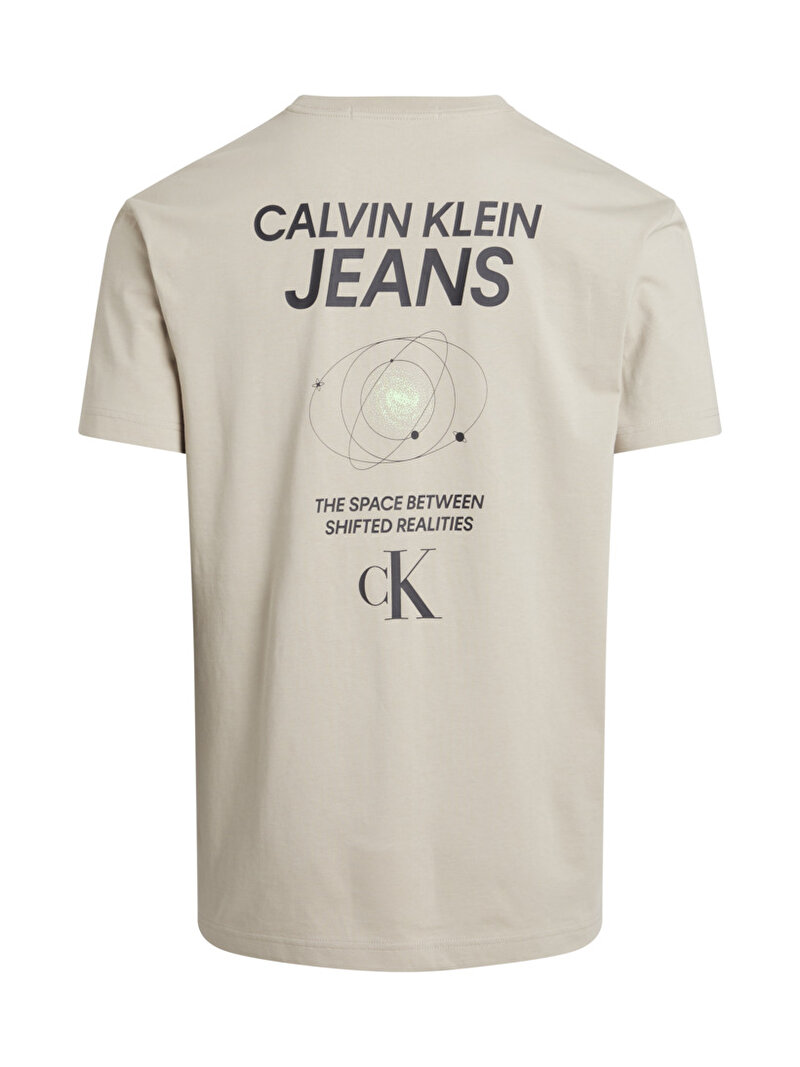 Calvin Klein Bej Renkli Erkek Future Galaxy Back Graphic T-Shirt