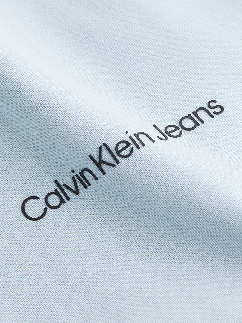 Calvin Klein Mavi Renkli Erkek Institutional Hoodie Sweatshirt