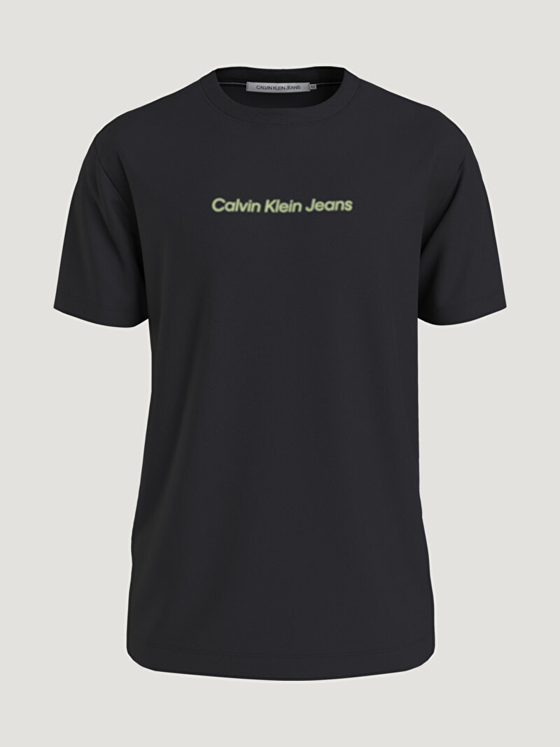 Calvin Klein Siyah Renkli Erkek Mirrored Ck Logo T-Shirt