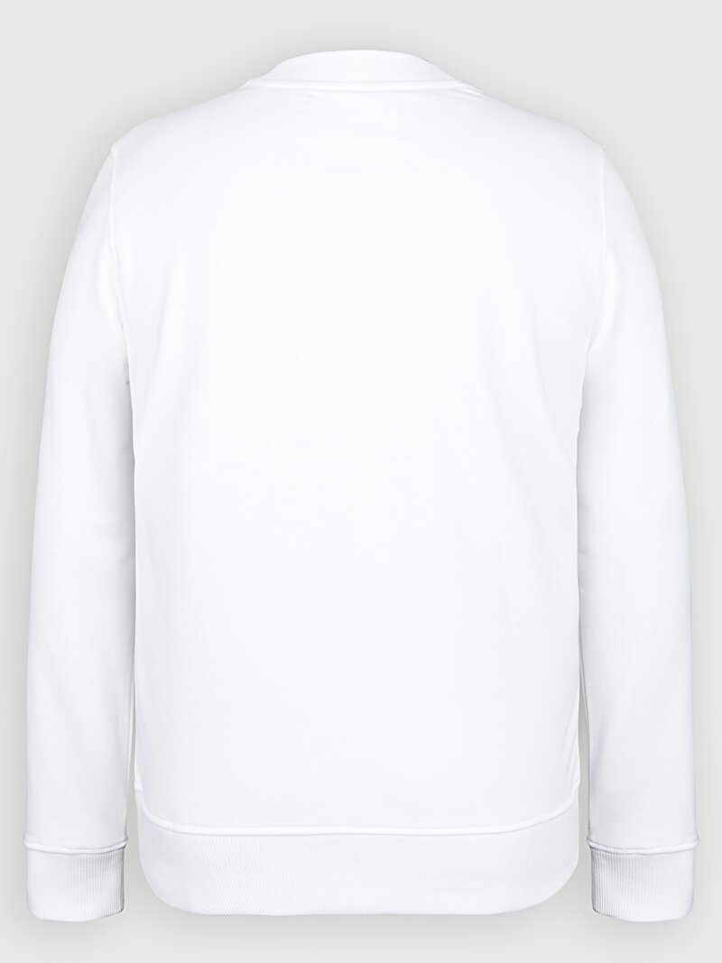 Calvin Klein Beyaz Renkli Erkek Diffused Stacked Sweatshirt