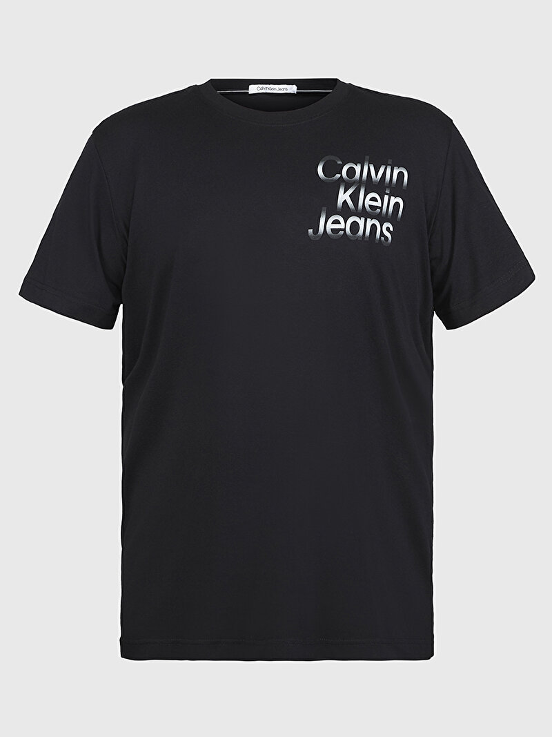 Calvin Klein Siyah Renkli Erkek Diffused Stacked T-Shirt