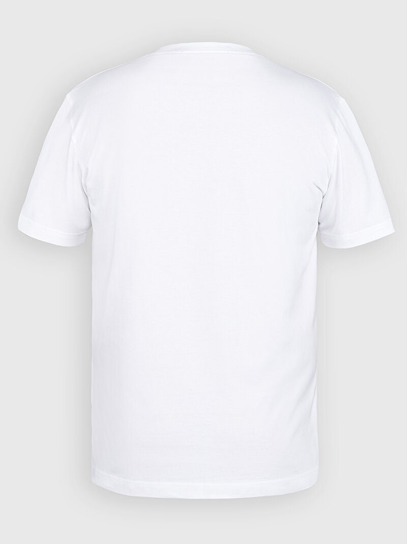 Calvin Klein Beyaz Renkli Erkek Diffused Stacked T-Shirt