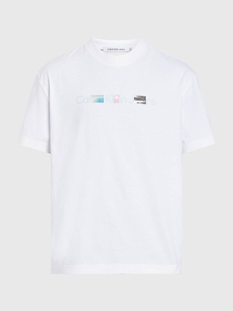 Calvin Klein Beyaz Renkli Erkek Photo Print T-Shirt