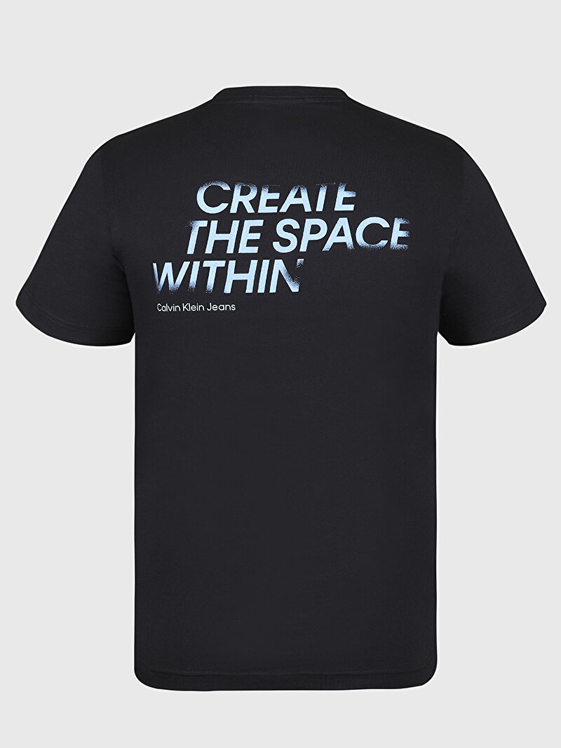 Calvin Klein Siyah Renkli Erkek Slogan T-Shirt