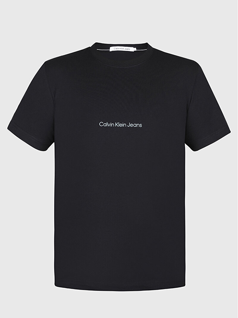 Calvin Klein Siyah Renkli Erkek Slogan T-Shirt
