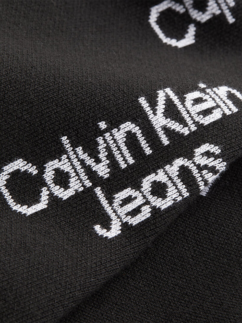 Calvin Klein Siyah Renkli Erkek Stacked Logo Aop Kazak