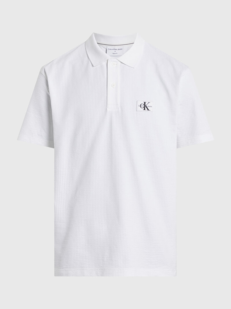 Calvin Klein Beyaz Renkli Erkek Texture Polo T-Shirt