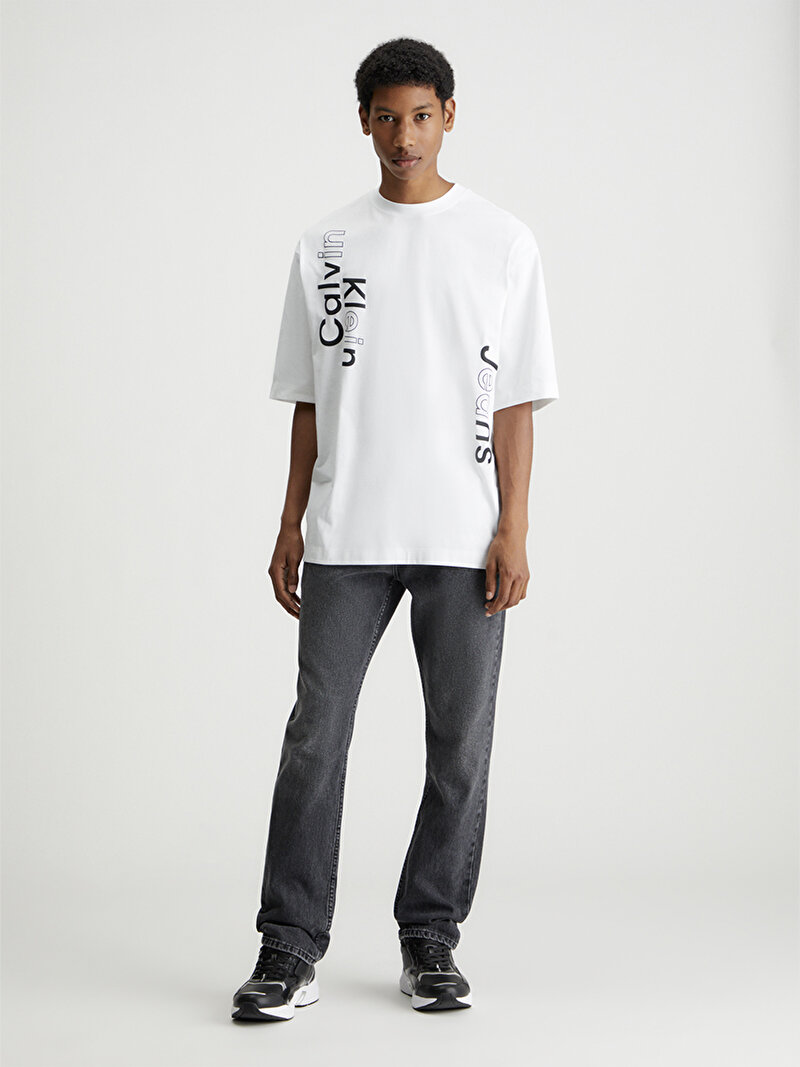 Calvin Klein Beyaz Renkli Erkek Blocking Graphic T-Shirt