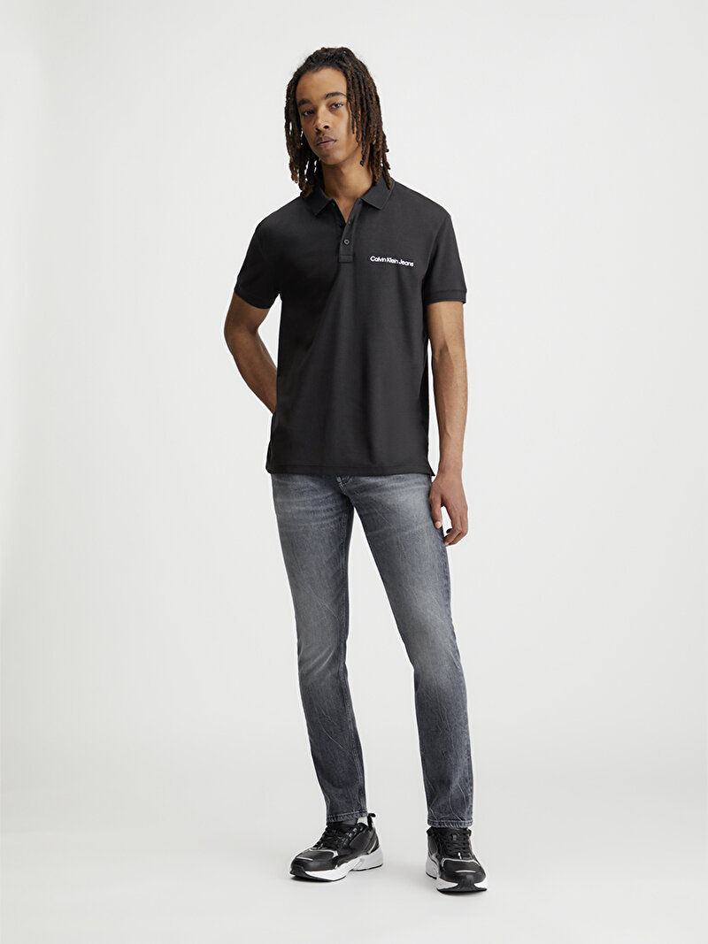 Calvin Klein Siyah Renkli Erkek Institutional Polo T-Shirt