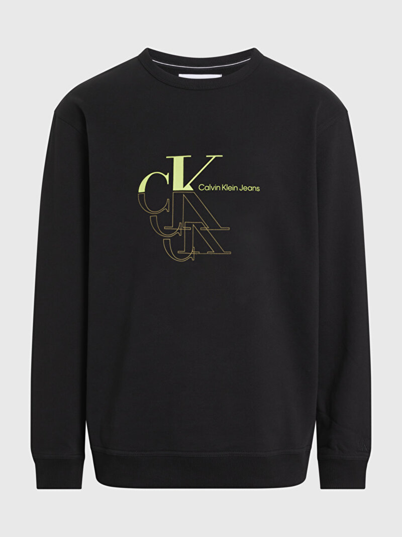 Calvin Klein Siyah Renkli Erkek Monogram Sweatshirt