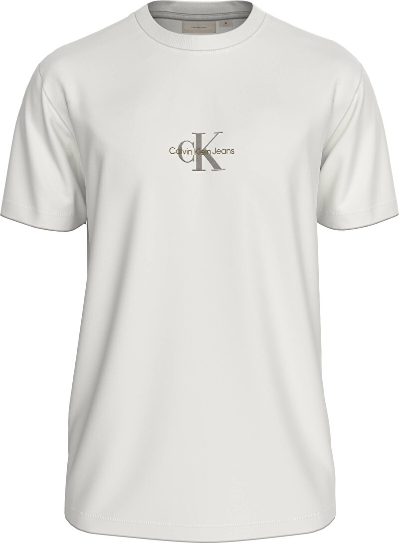 Calvin Klein Krem Renkli Erkek Monologo T-Shirt