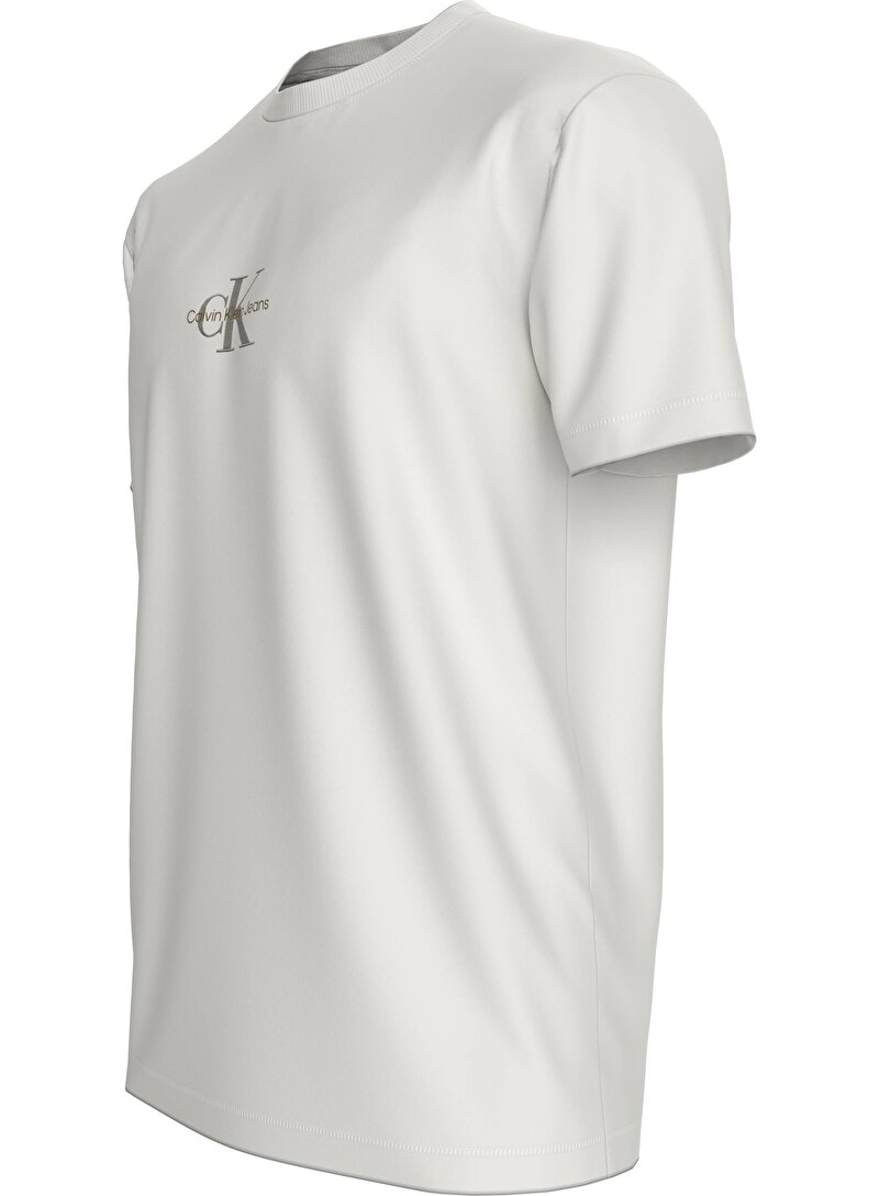 Calvin Klein Krem Renkli Erkek Monologo T-Shirt