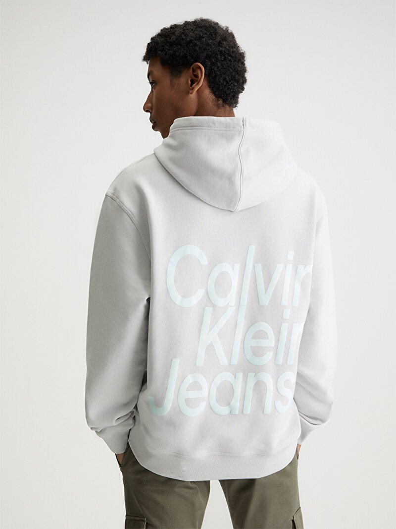 Calvin Klein Bej Renkli Erkek Blown Up Sweatshirt
