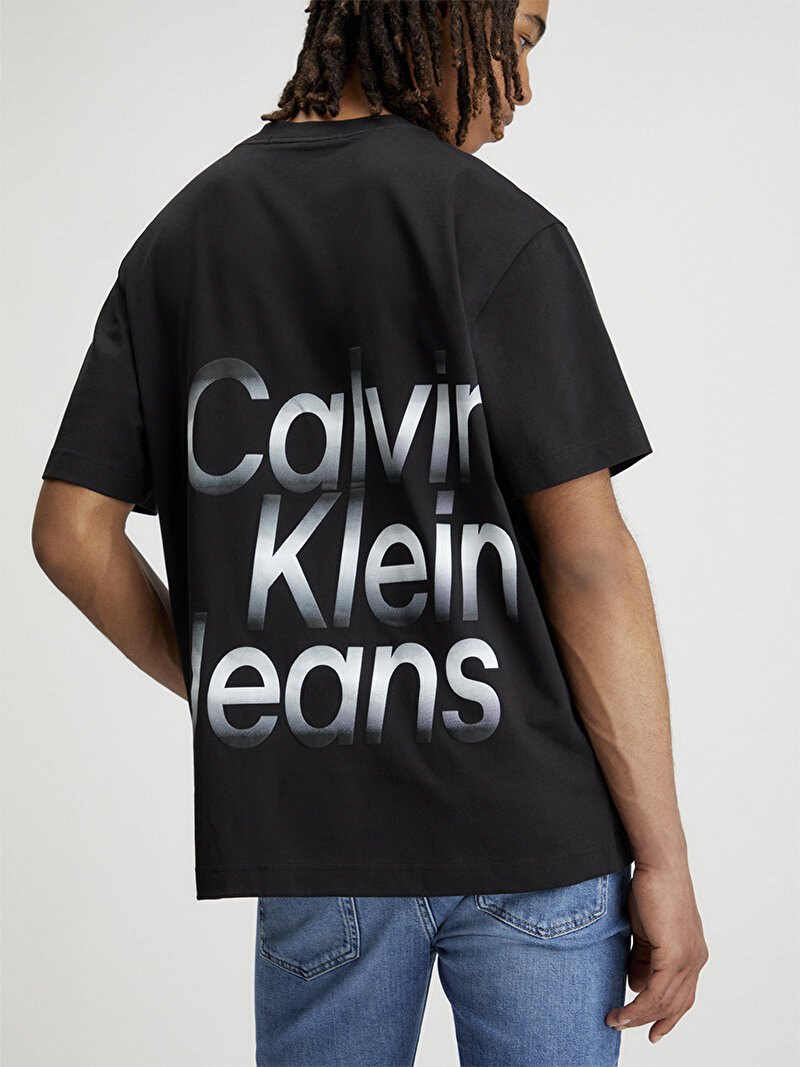Calvin Klein Siyah Renkli Erkek Blown Up Diffused T-Shirt