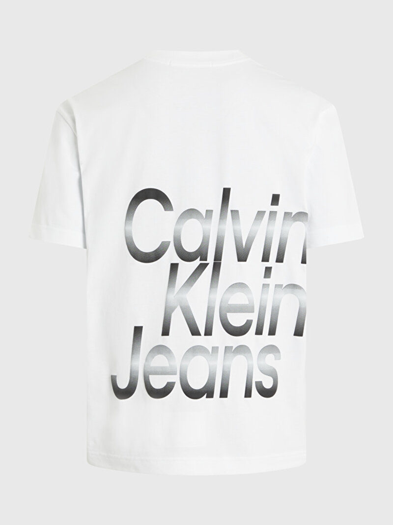 Calvin Klein Beyaz Renkli Erkek Blown Up Diffused T-Shirt