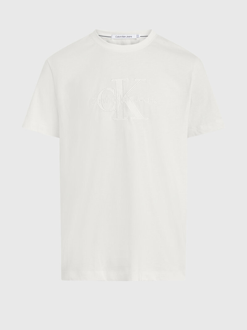 Calvin Klein Beyaz Renkli Erkek Monologo Applique T-Shirt