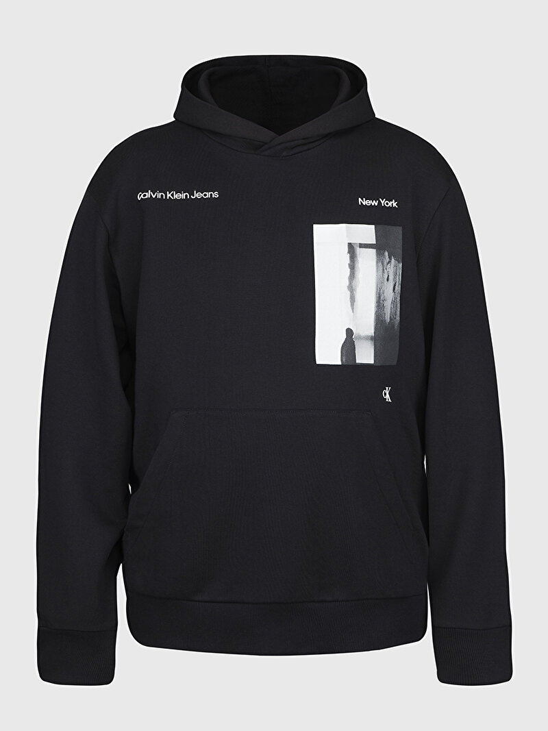 Calvin Klein Siyah Renkli Erkek Serenity Multi Graph Sweatshirt