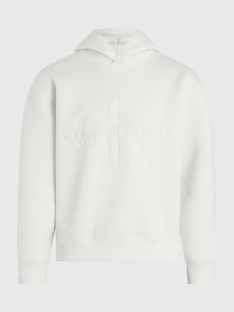 Calvin Klein Beyaz Renkli Erkek Scuba Ck Hoodie Sweatshirt