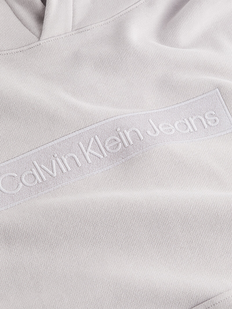 Calvin Klein Gri Renkli Erkek Embroidered Box Hoodie