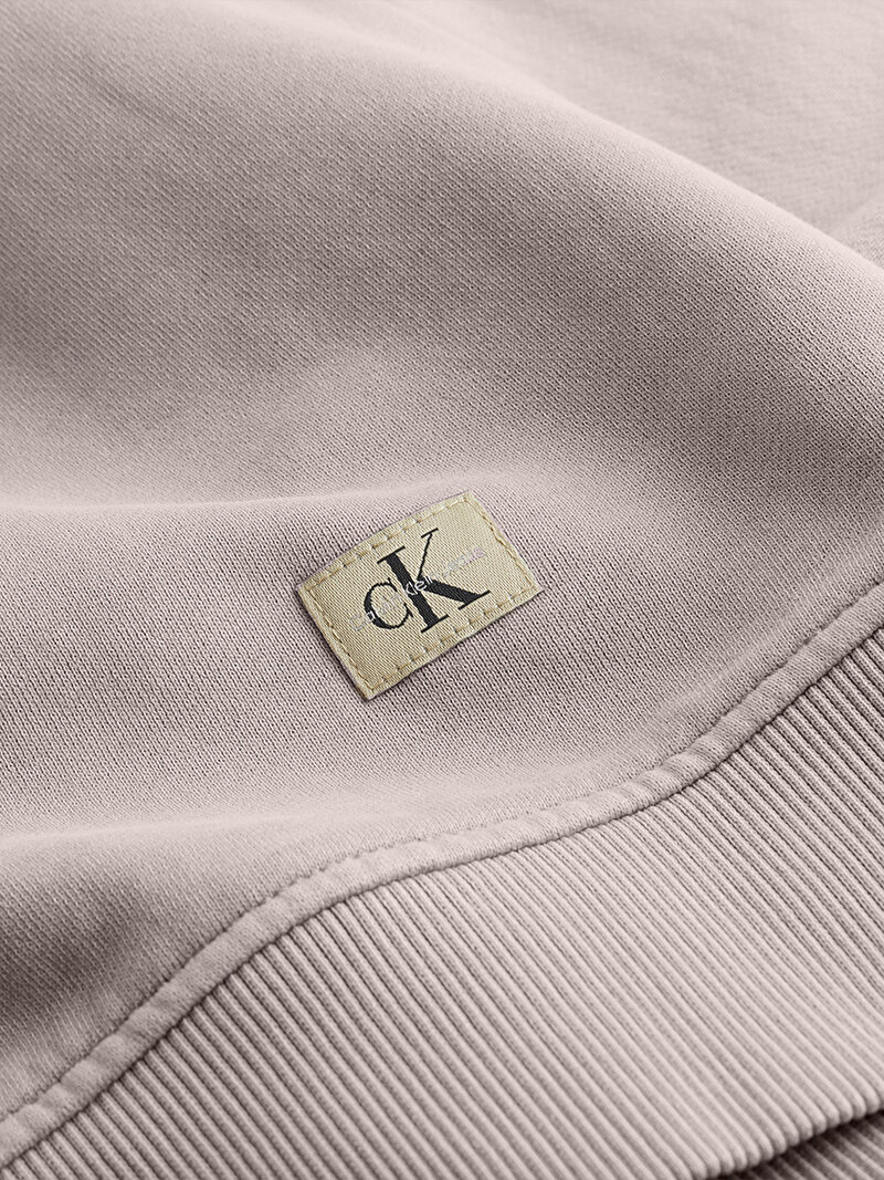 Calvin Klein Bej Renkli Erkek Woven Label Sweatshirt