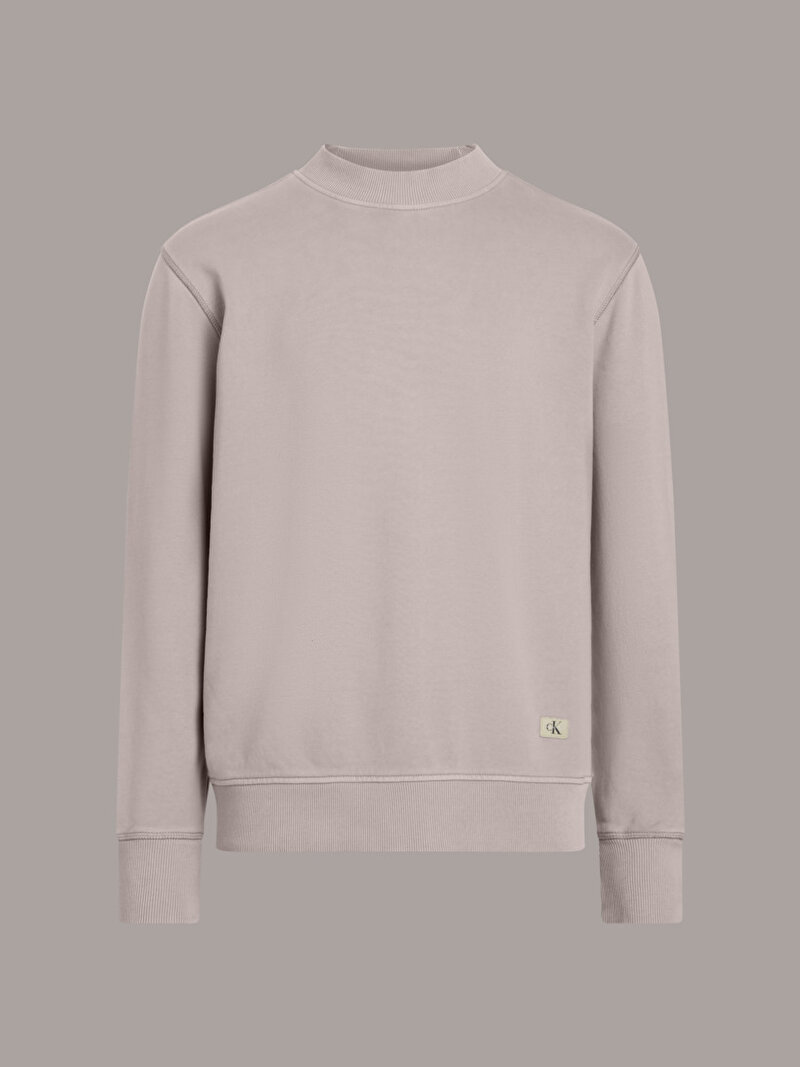 Calvin Klein Bej Renkli Erkek Woven Label Sweatshirt