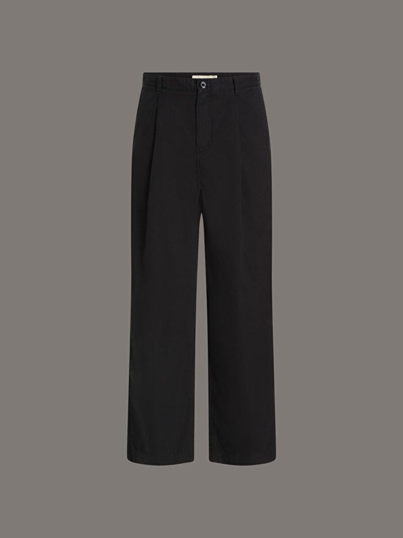 Calvin Klein Siyah Renkli Erkek Cropped Pleated Pantolon