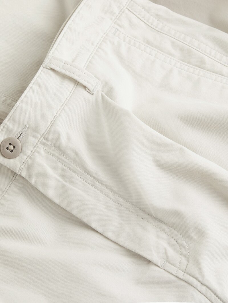 Calvin Klein Bej Renkli Erkek Cropped Pleated Pantolon