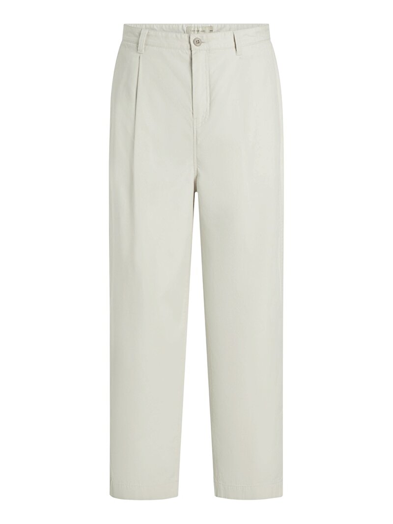 Calvin Klein Bej Renkli Erkek Cropped Pleated Pantolon