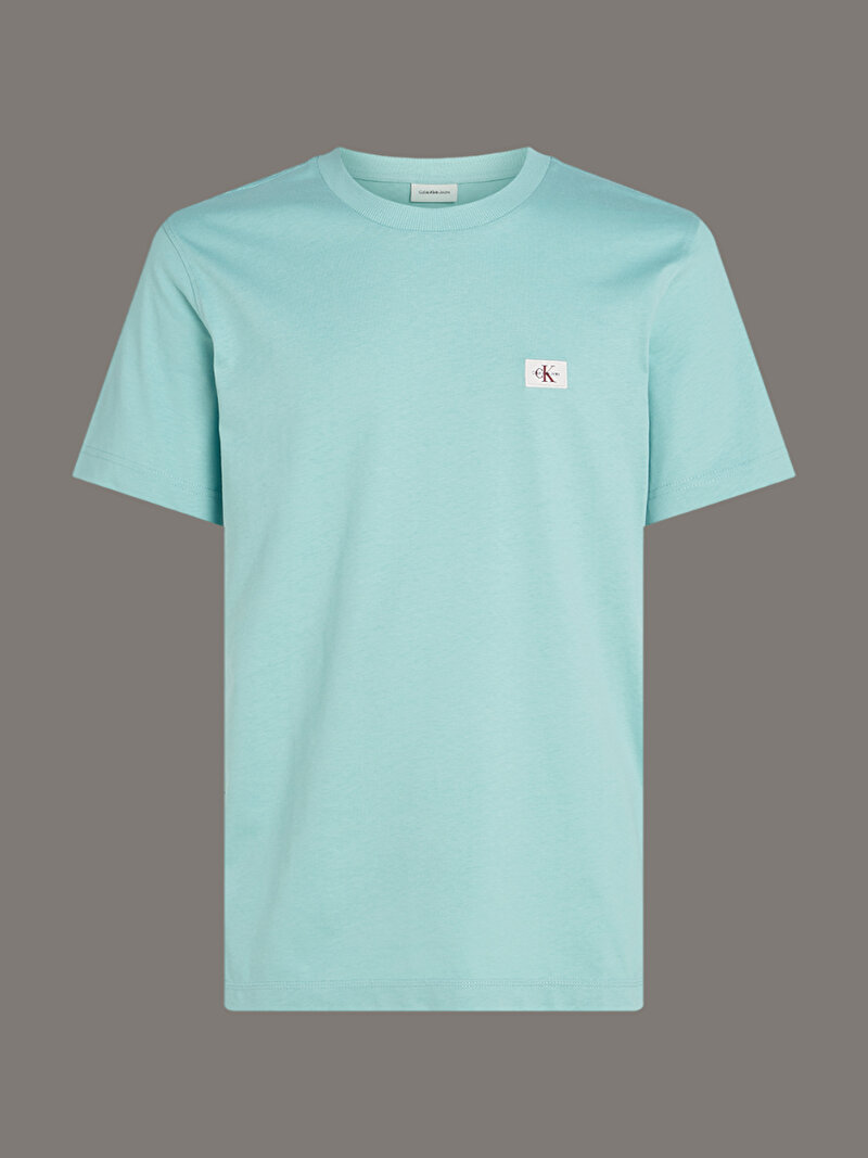Calvin Klein Mavi Renkli Erkek Woven Label Regular T-shirt