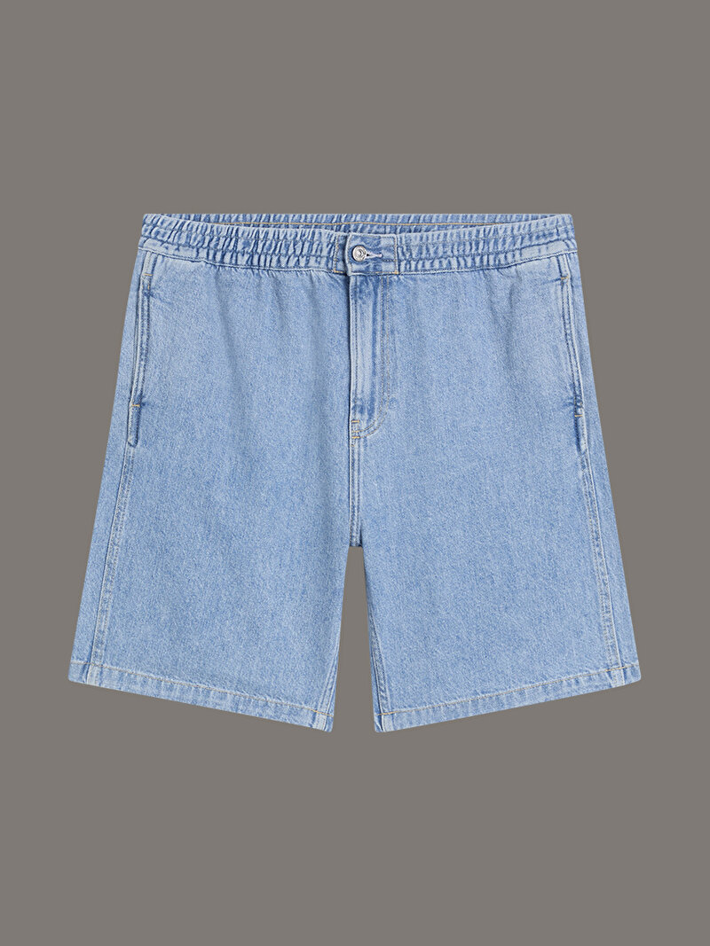 Calvin Klein Mavi Renkli Erkek Pull On Relaxed Denim Şort
